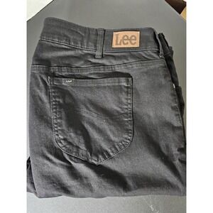 WOMENS LEE REGULAR FIT BOOT CUT MID RISE STRETCH JEANS SIZE 24W Petite BLACK NWT